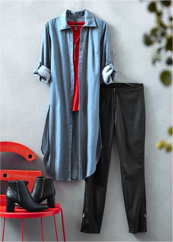 Длинная блузка с разрезами по бокам Rainbow, синий комплект домашний lilians m131 размер 108 бальзамин синий синий