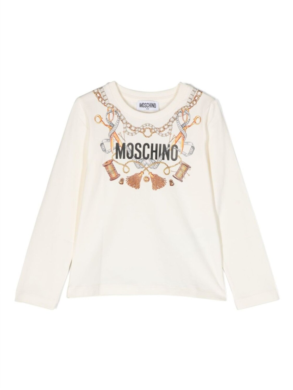 

Moschino Kids футболка с длинными рукавами и логотипом, нейтральный цвет