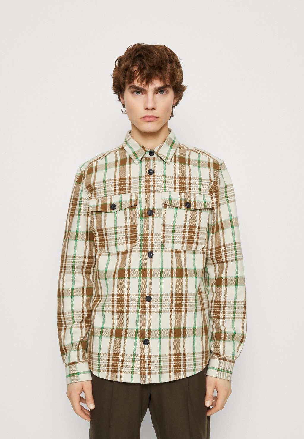 

Рубашка ONSMILO OVR CTN CHECK LS NOOS Only & Sons, цвет teak