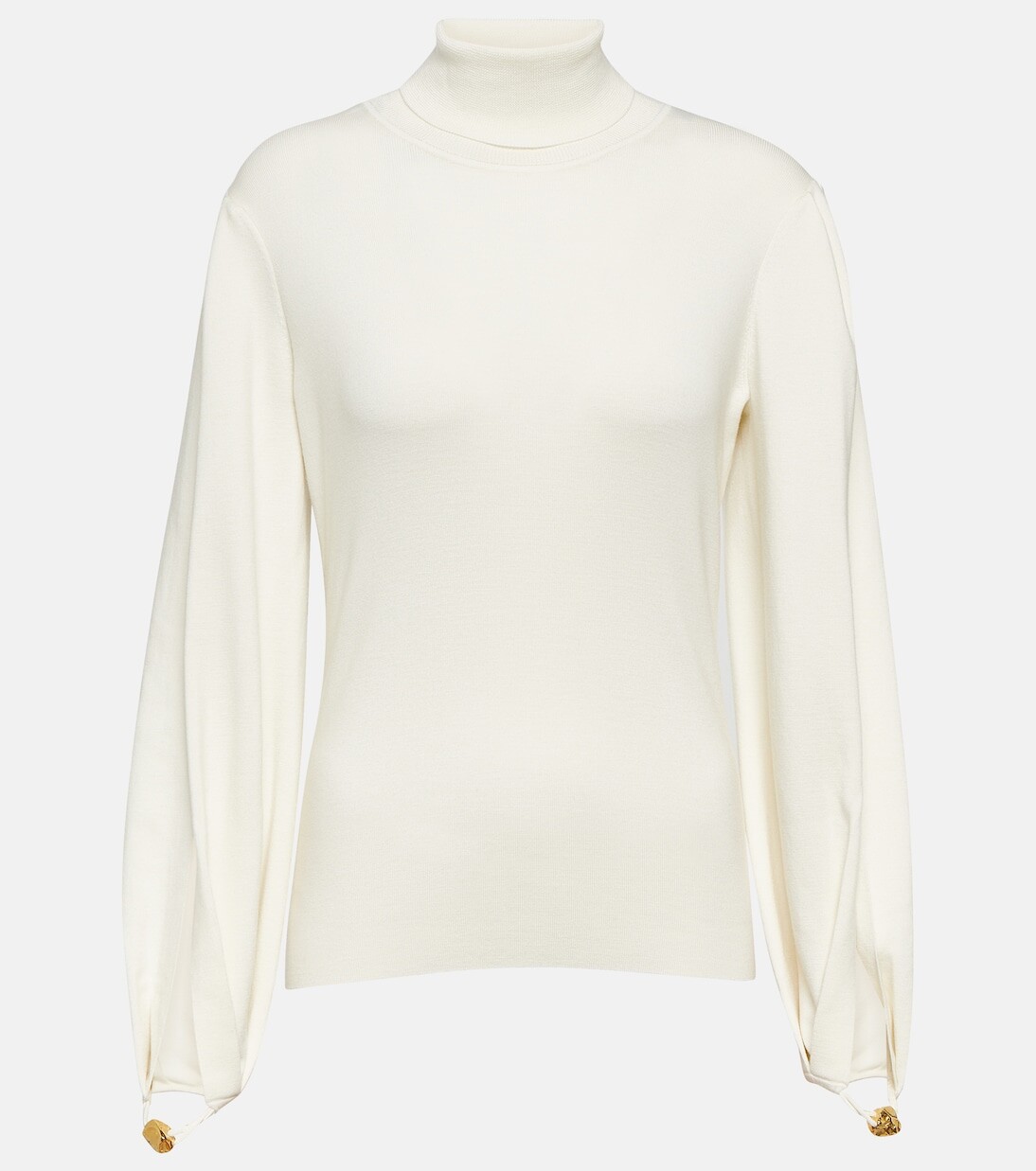 

Свитер с высоким воротником из смесовой шерсти Chloé, белый