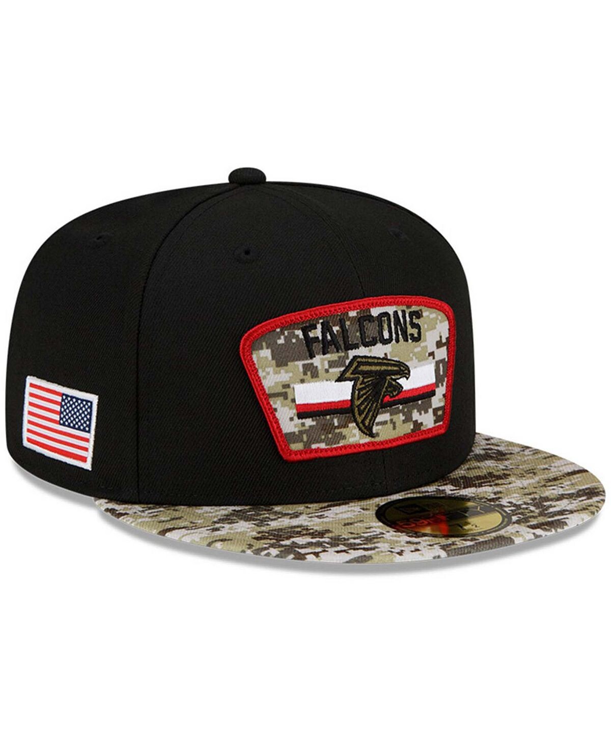 

Мужская черная камуфляжная кепка Atlanta Falcons 2021 Salute To Service 59FIFTY New Era