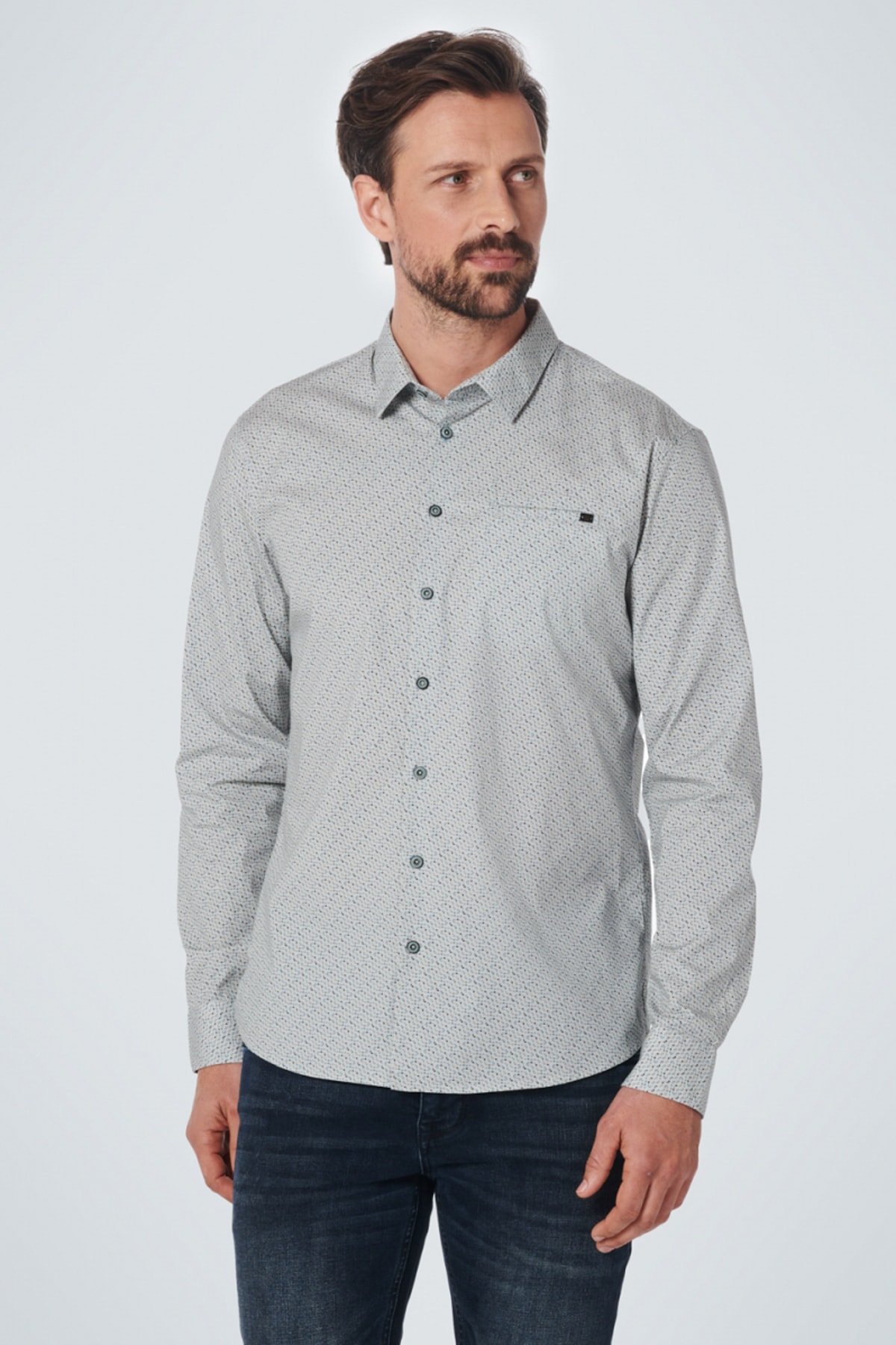 Рубашка – Серая – Классический крой No Excess, серый футболка хаки классический крой no excess хаки
