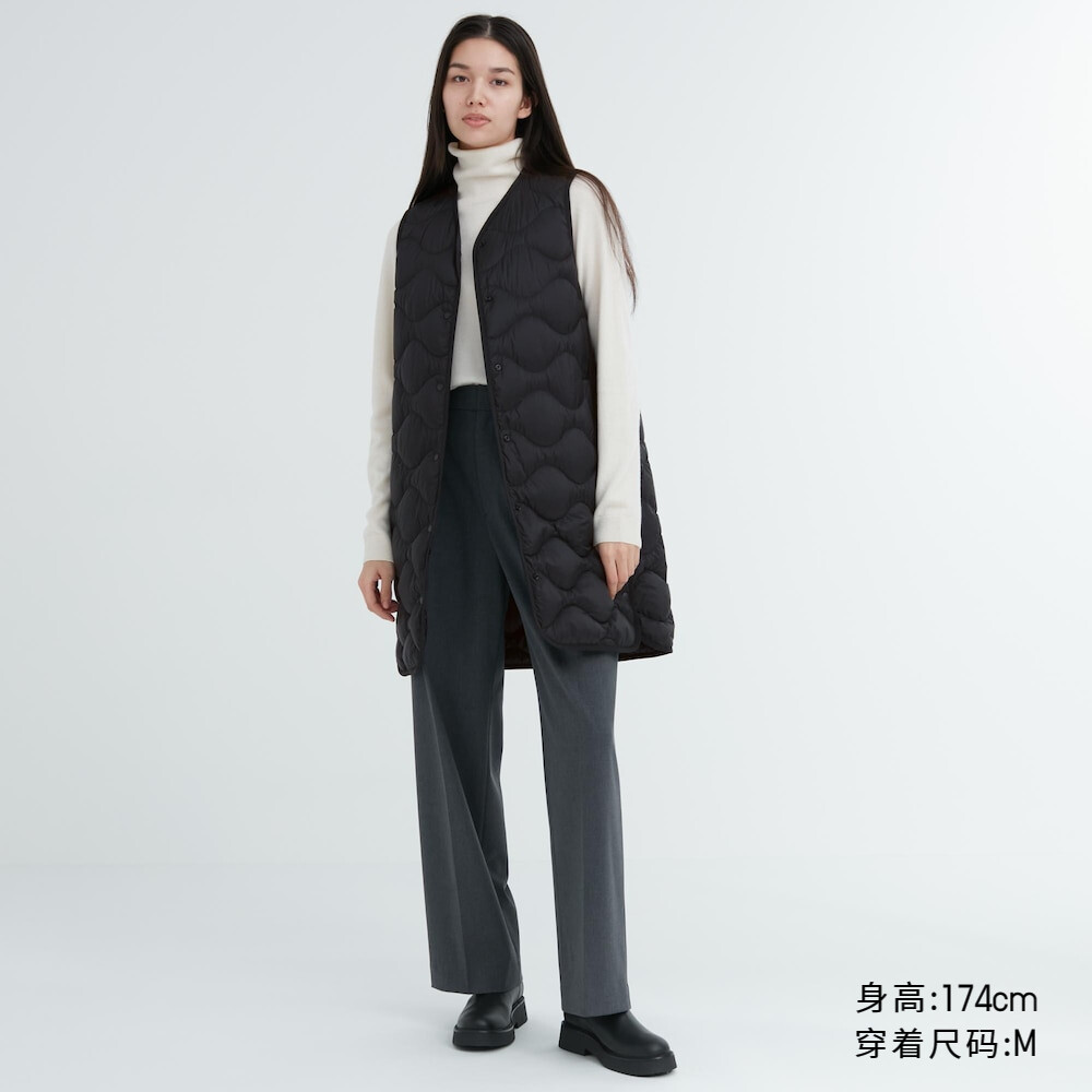 

Пуховик Uniqlo легкий длинный премиум-класса, черный