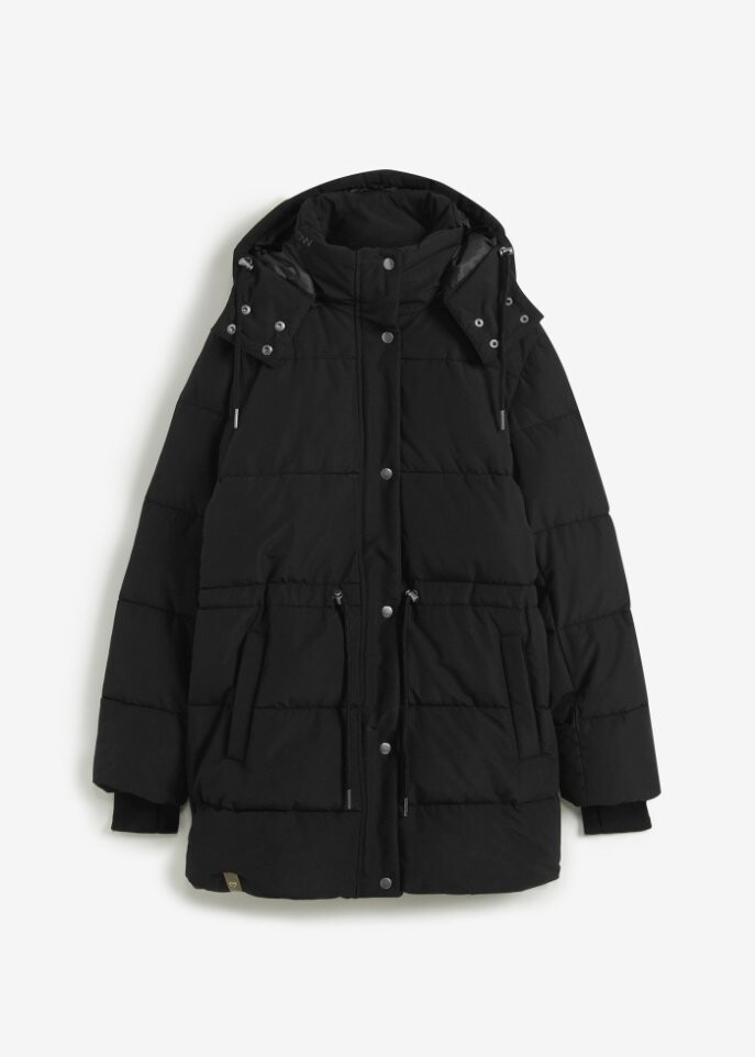 

Стеганая куртка с завязкой на талии Bpc Bonprix Collection, черный