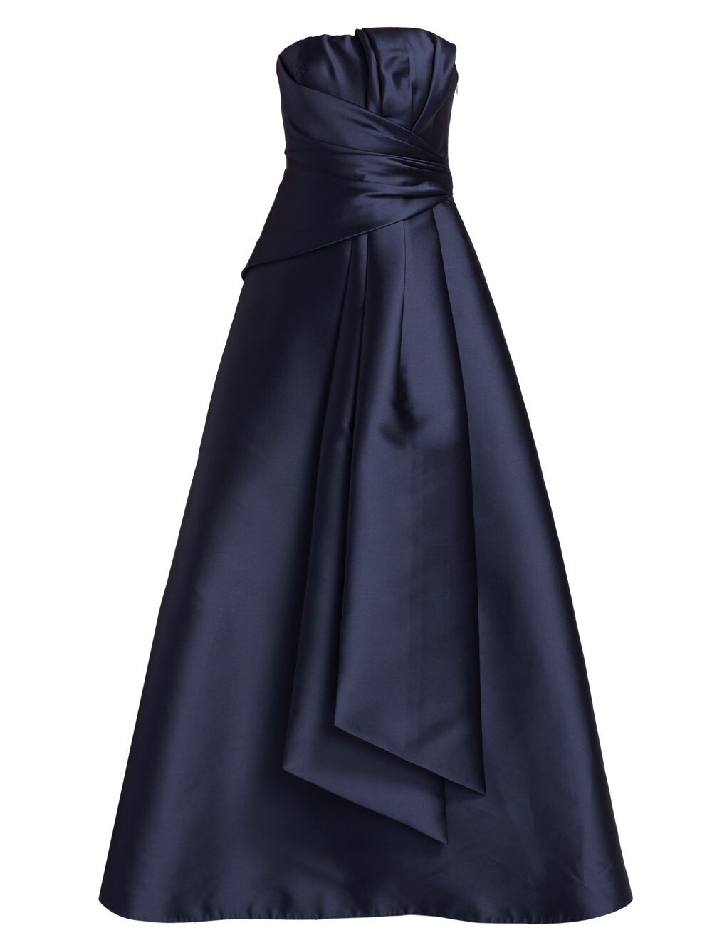 

Атласное платье без бретелек Alberta Ferretti, синий