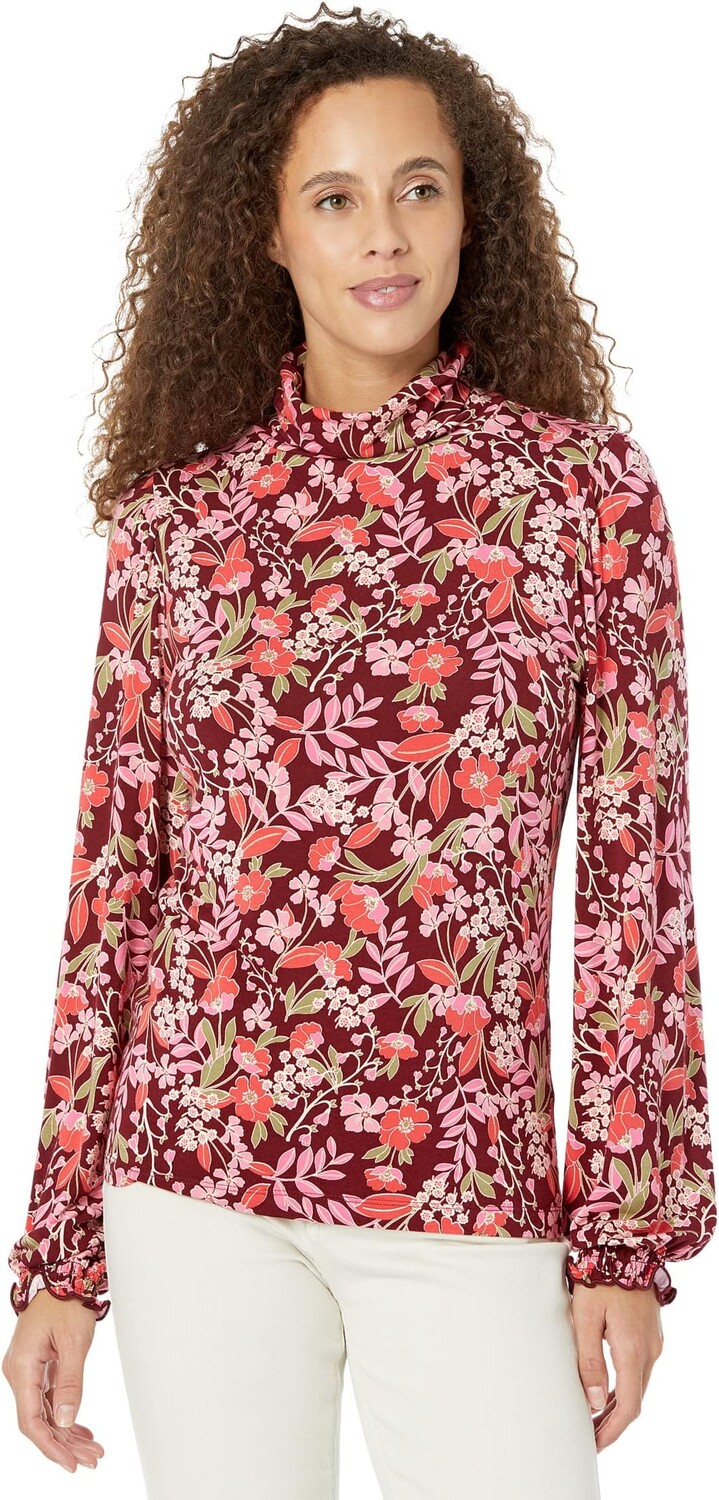 

Пуловер Draper James Knit Turtleneck in Viney Floral, цвет Peach