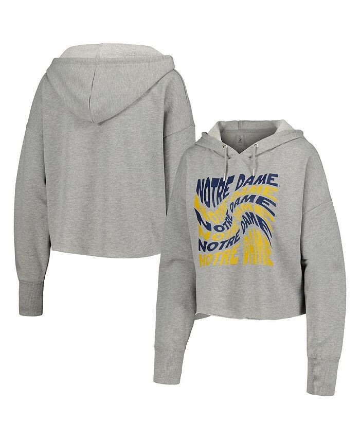 

Женский серый укороченный пуловер с капюшоном Notre Dame Fighting Irish Swirl ZooZatz, серый