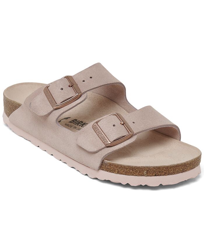 

Женские сандалии цвета металлик из натуральной кожи Arizona от Finish Line Birkenstock, розовый
