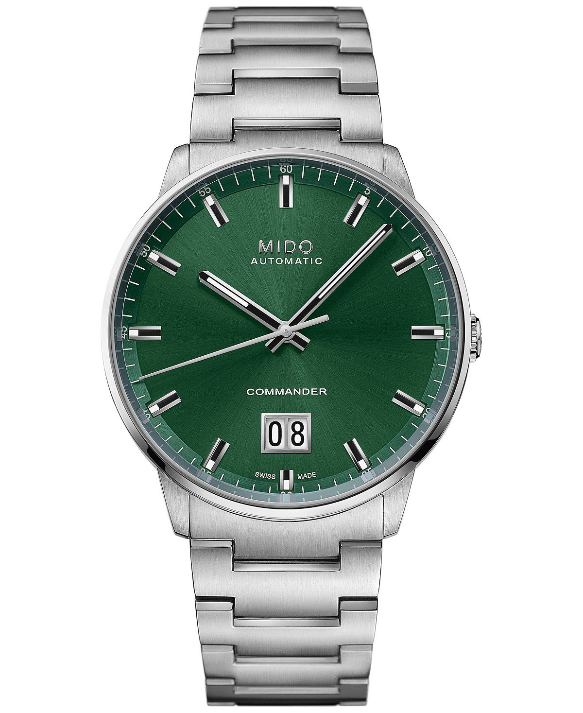 цена Унисекс Швейцарские автоматические часы Commander с браслетом из нержавеющей стали 44 мм Mido