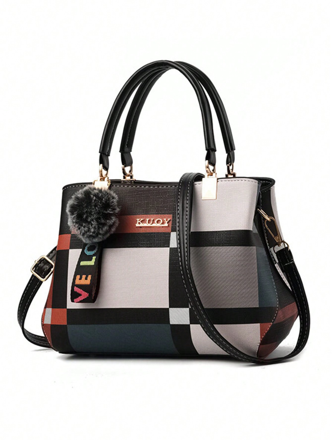 Женская модная сумка-тоут большой емкости с сумкой через плечо с украшением в виде банта, черный модная большая вместительная женская сумка тоут многоцветный