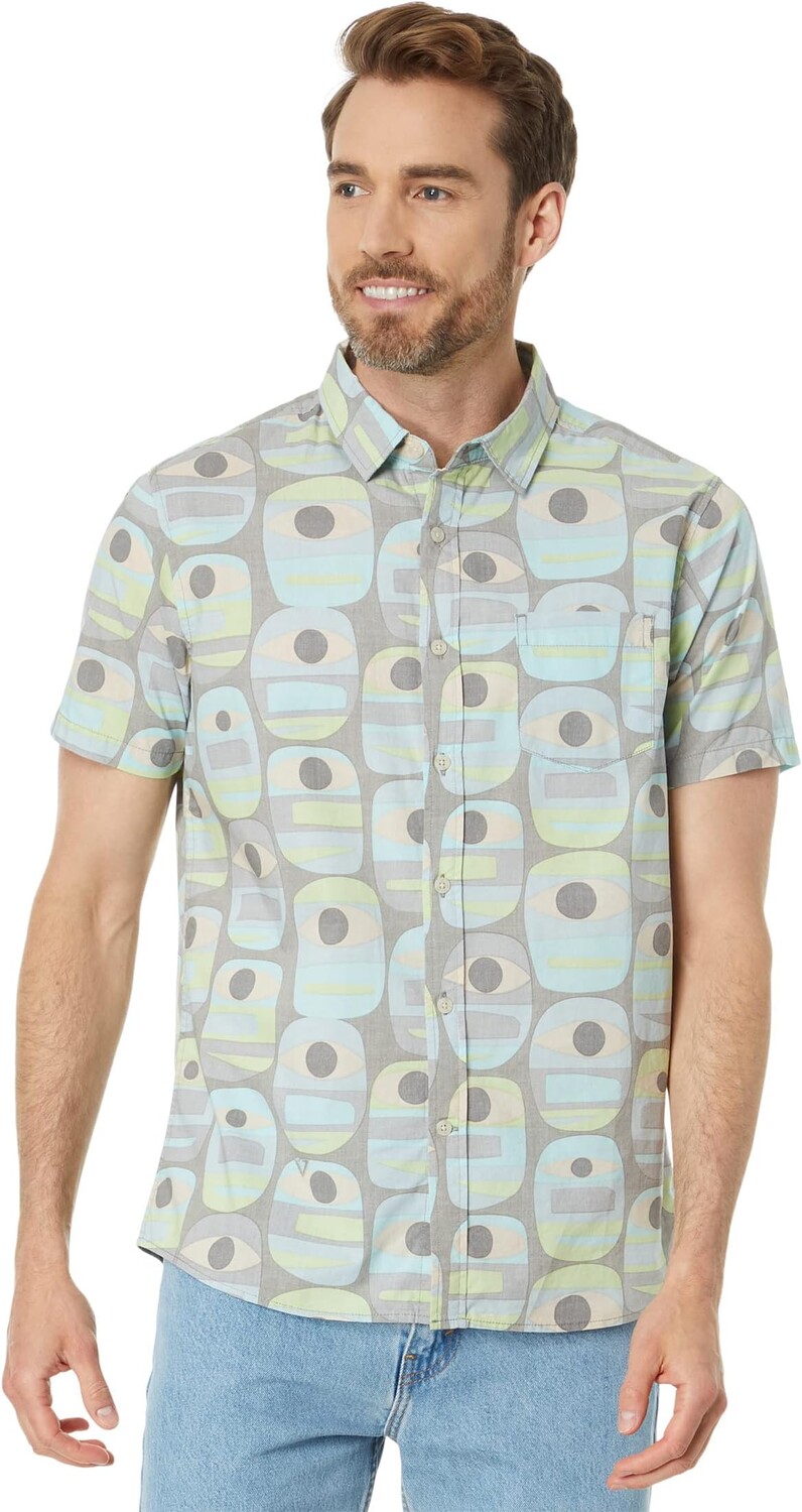 

Рубашка Minds Eye Eco Short Sleeve Woven VISSLA, цвет Jade