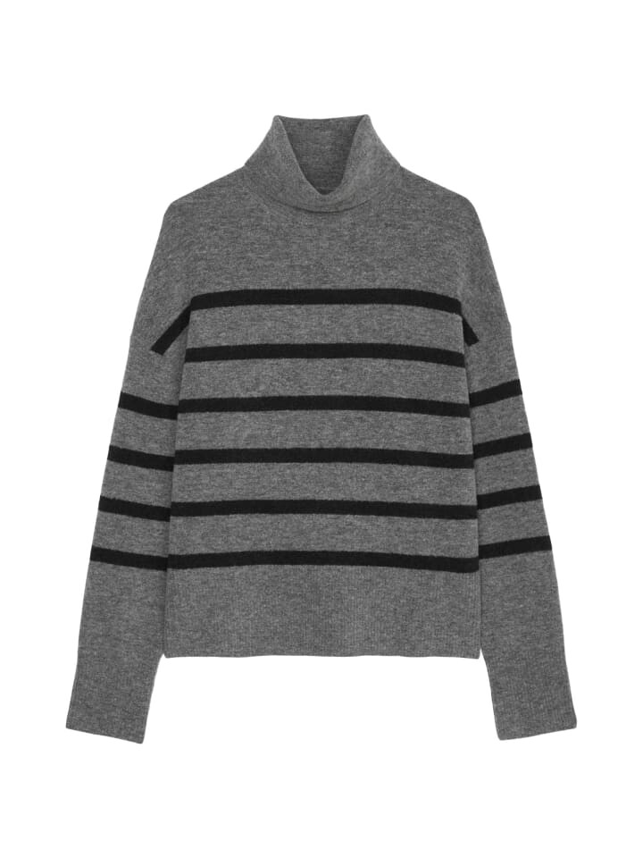 

Пуловер Marc O'Polo DENIM Gestreifter Rollkragen loose, цвет dark grey