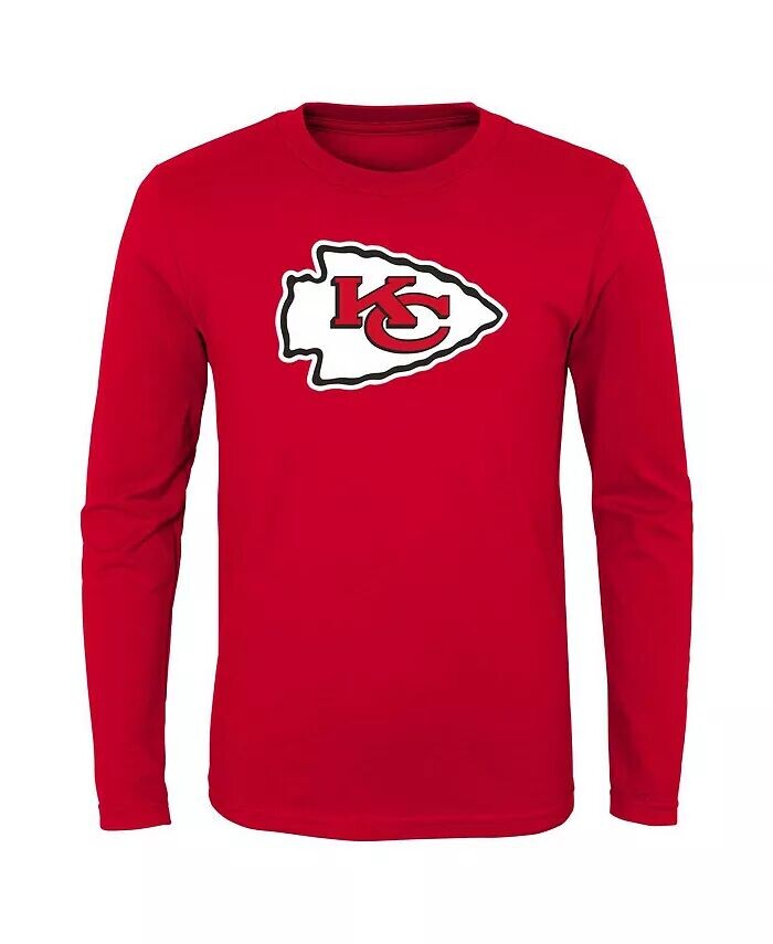 

Красная футболка с длинными рукавами и логотипом Little Boys Kansas City Chiefs Primary Outerstuff, красный