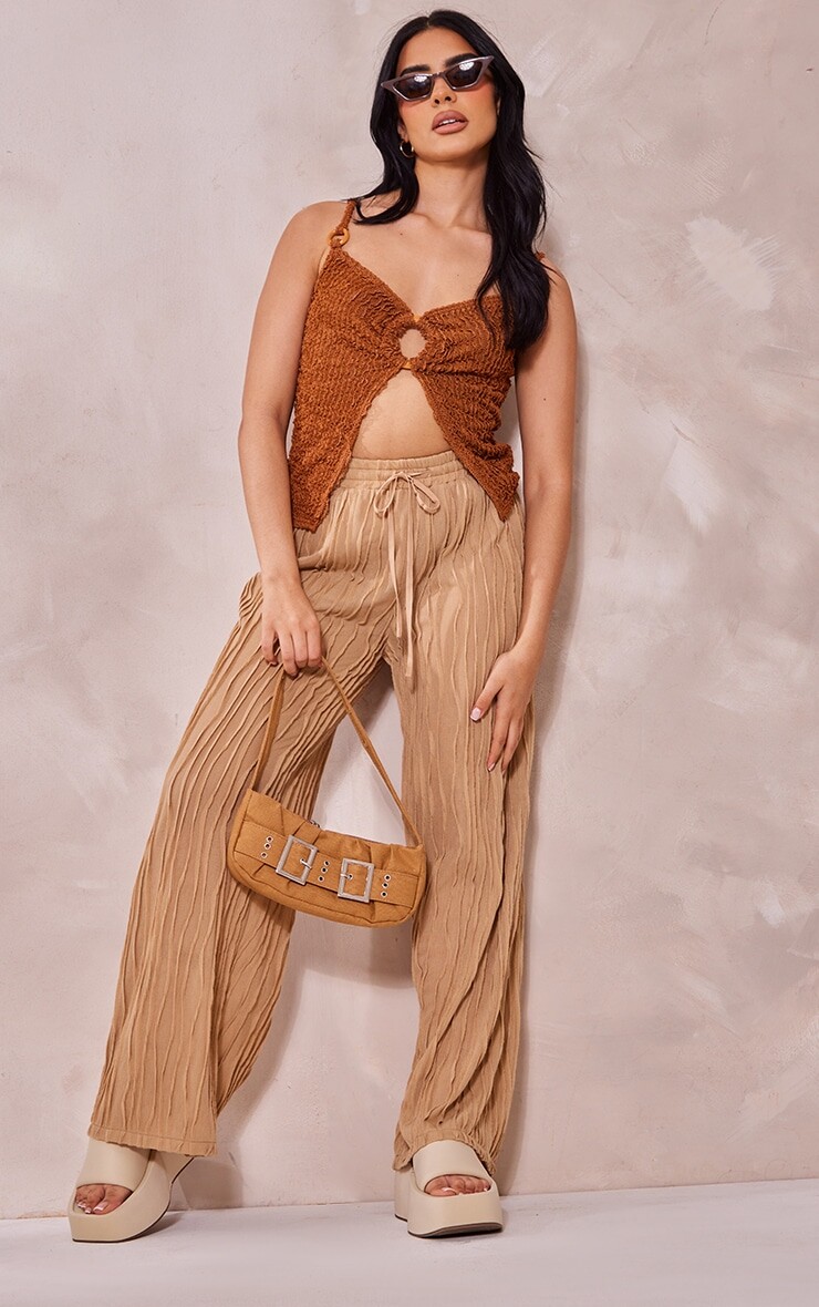 

PrettyLittleThing Широкие свободные брюки из джерси с каменной текстурой