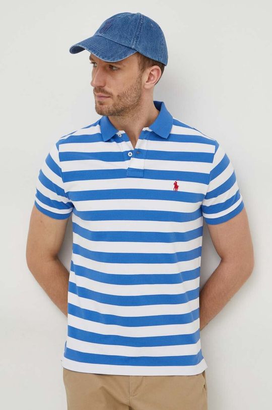 Хлопковая рубашка-поло Polo Ralph Lauren, синий рубашка поло из сетчатой ткани приталенного кроя polo ralph lauren синий
