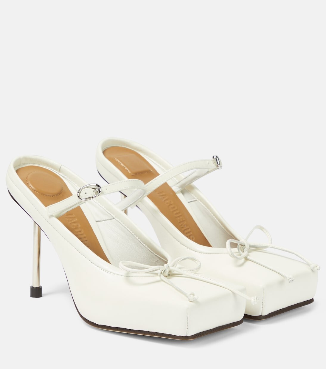 

Кожаные мюли les chaussures Jacquemus, белый