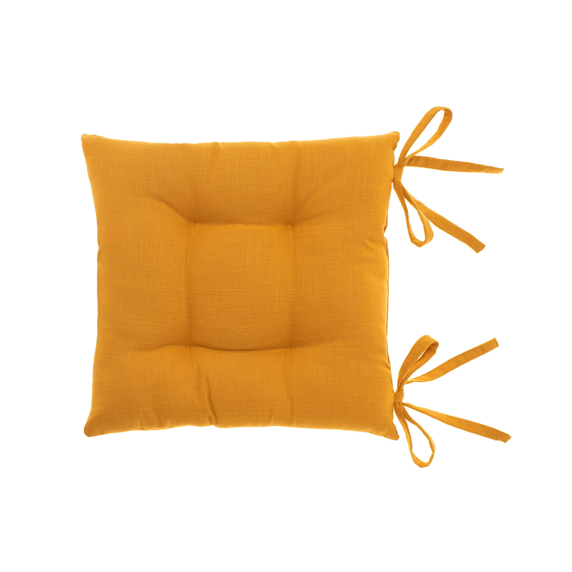Меланжевая подушка на стул со слабым переплетением Coincasa, желто-коричневый
