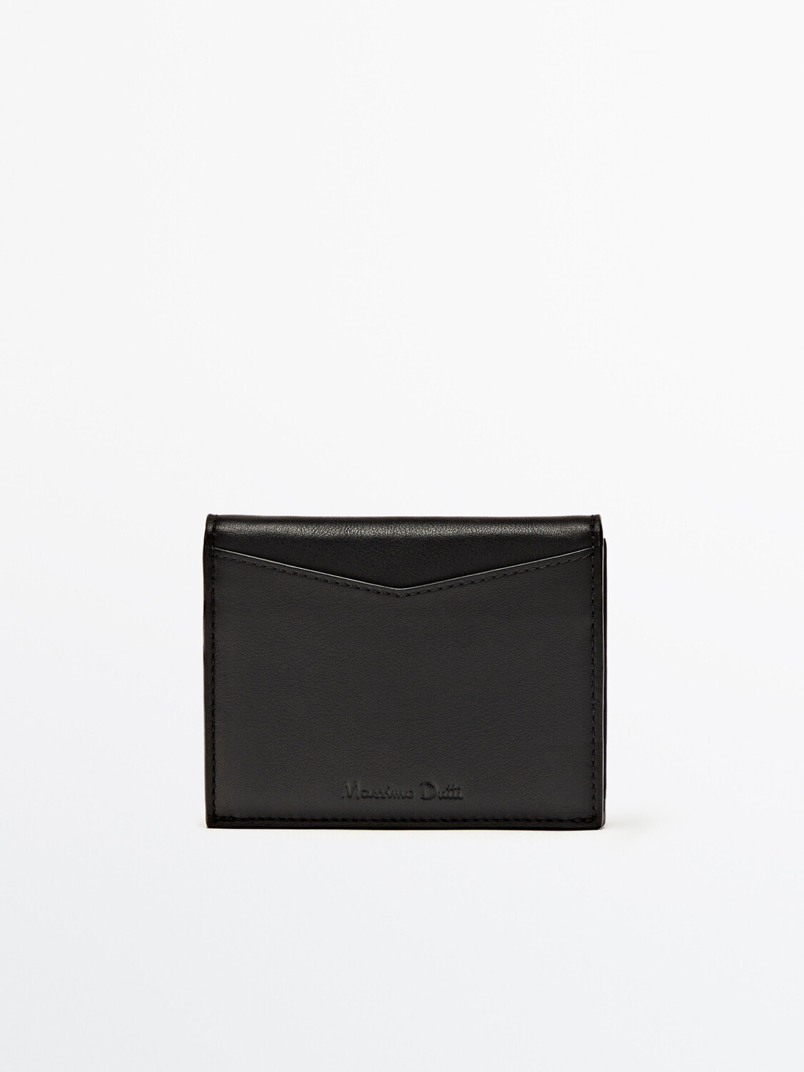 

Кожаный кошелек Massimo Dutti, черный
