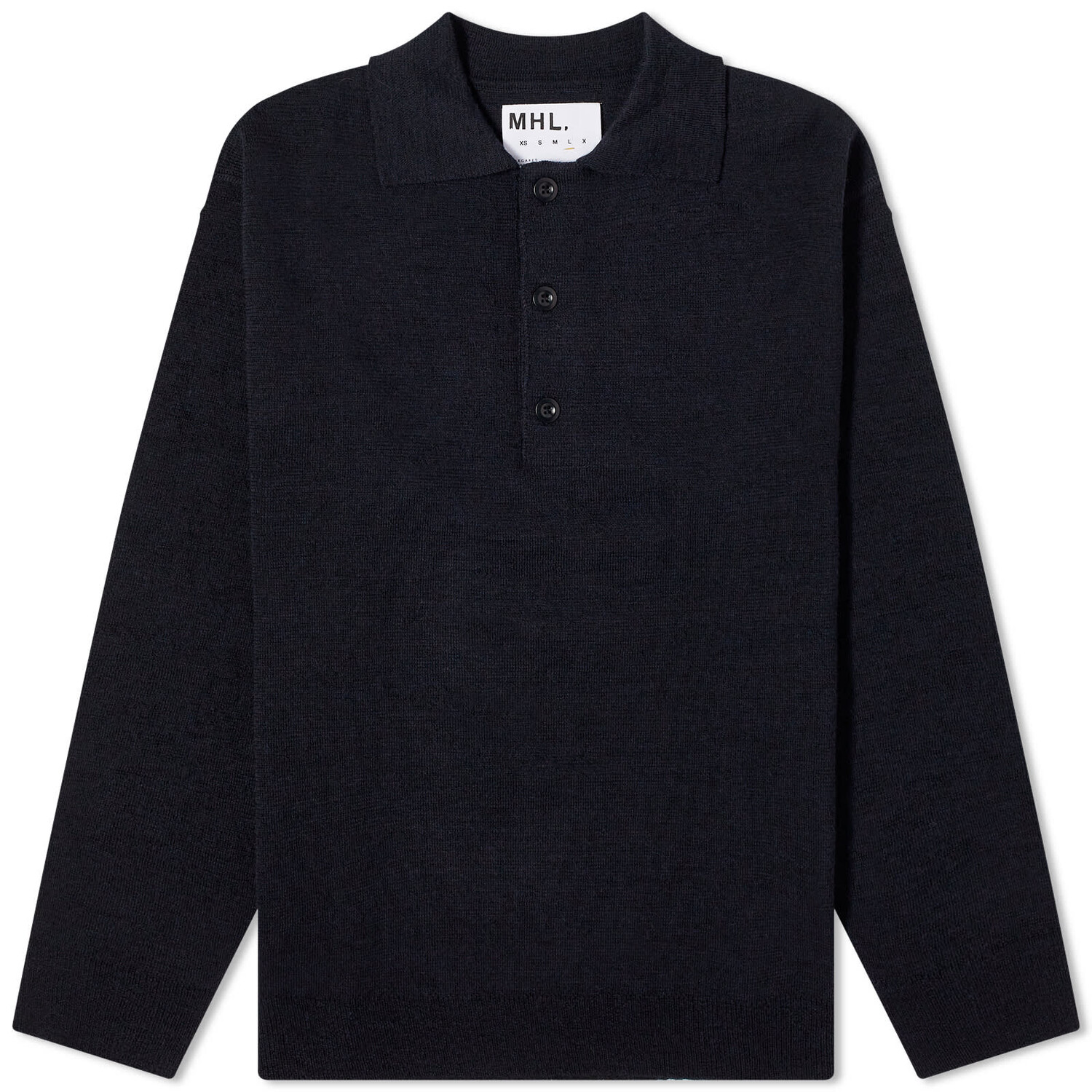 

Поло Mhl By Margaret Howell Oversized Knitted Long Sleeve, цвет Ink