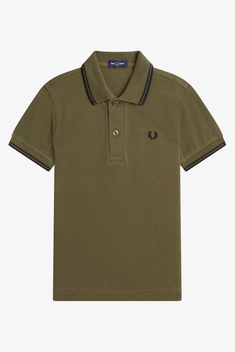 

Детская рубашка-поло с двойной окантовкой Fred Perry, черный