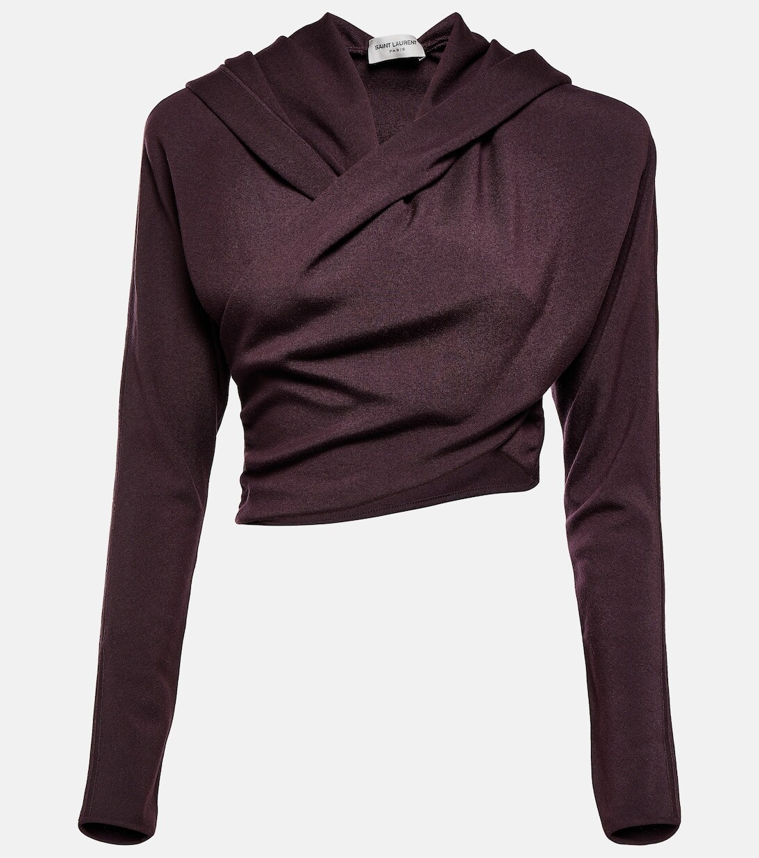 

Шерстяной топ с капюшоном SAINT LAURENT, фиолетовый