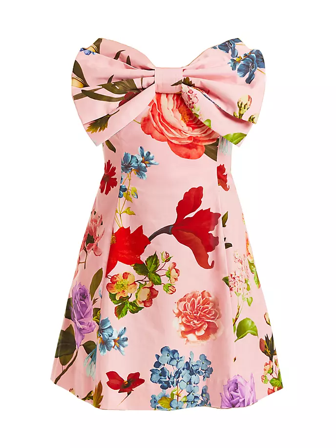 Мини-платье Alba без бретелек с бантом Mestiza New York, цвет pink garden