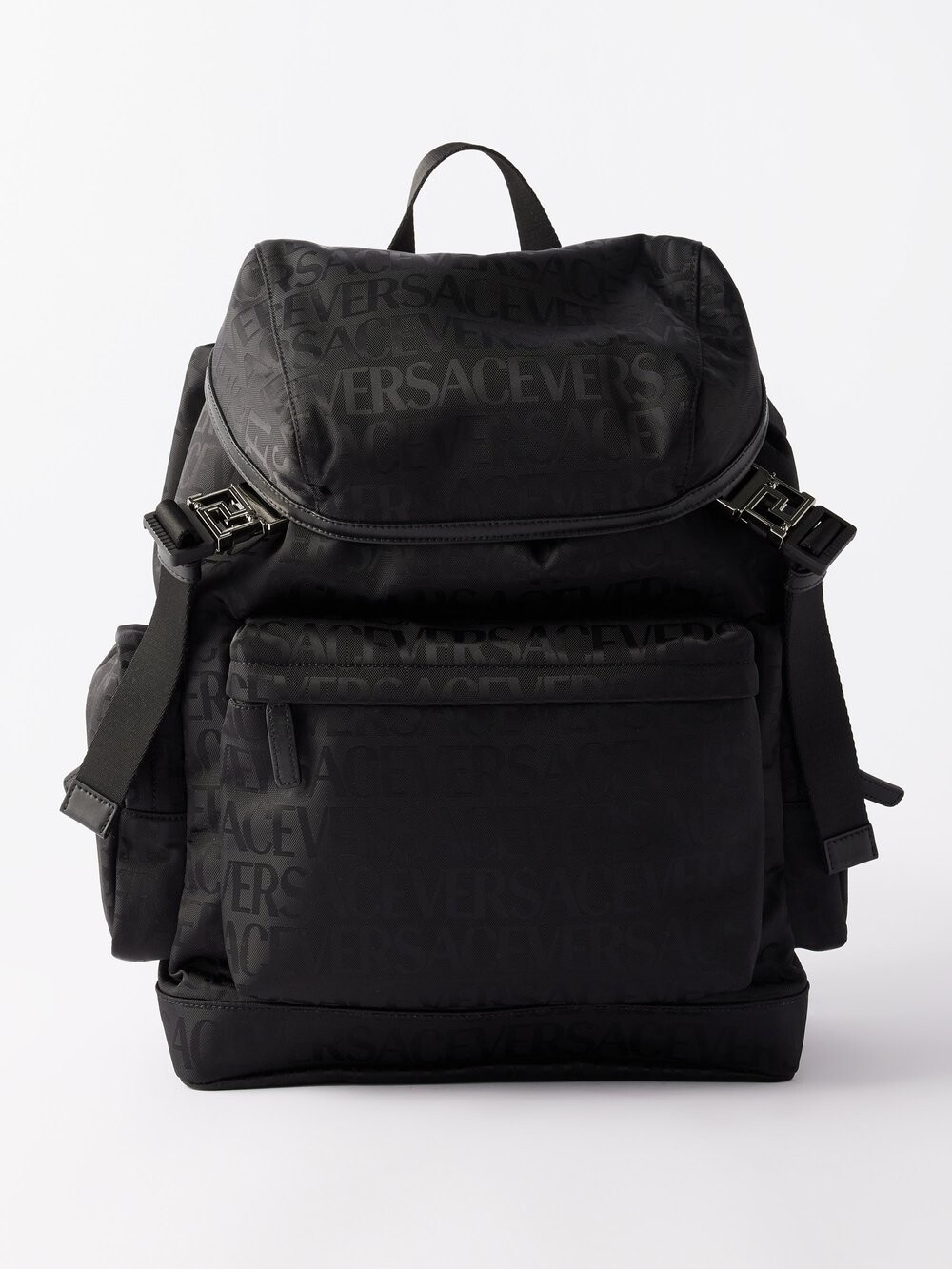 

Рюкзак из жаккардового нейлона с логотипом Versace, черный