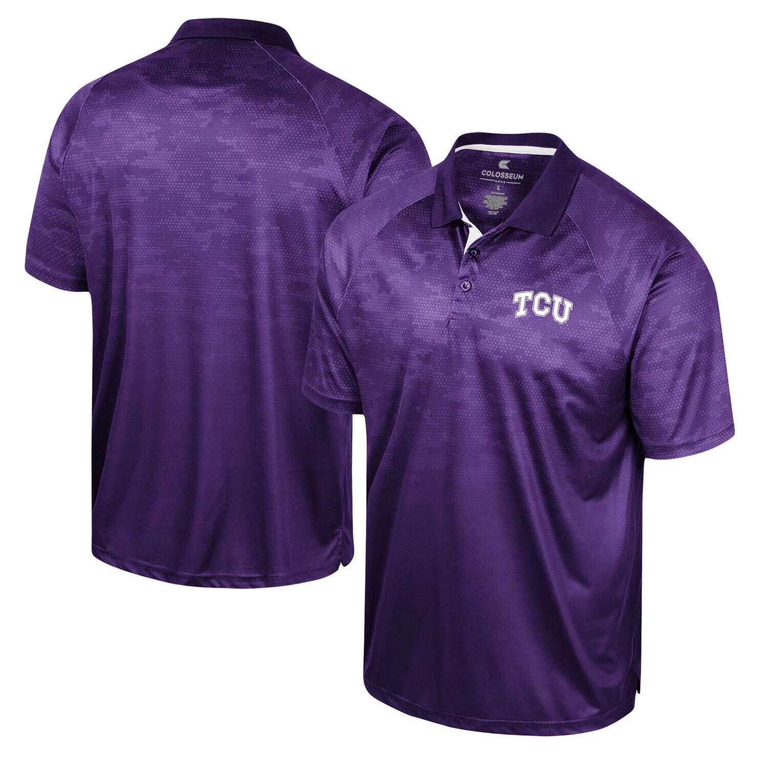 

Мужская футболка-поло реглан Colosseum фиолетового цвета TCU Horned Frogs Honeycomb