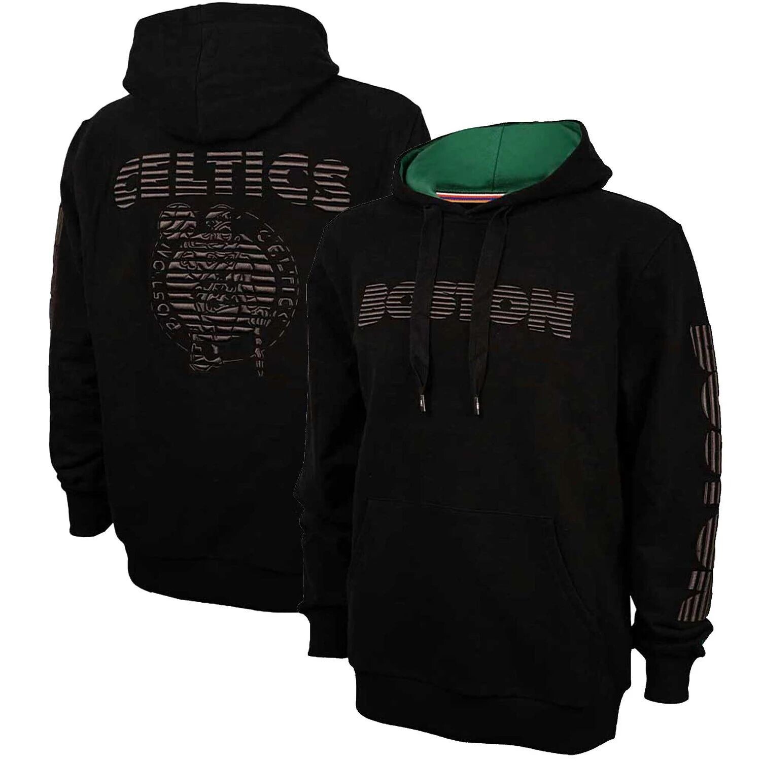 

Мужской черный пуловер с капюшоном и логотипом FISLL Boston Celtics