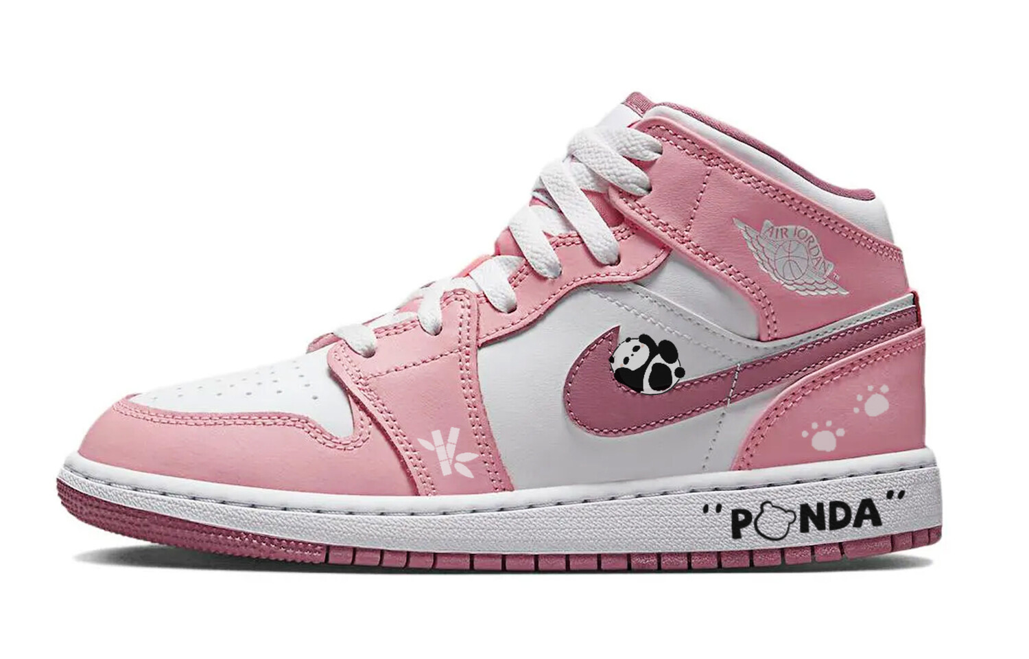 

Кроссовки Air JORDAN 1 Vintage Basketball Shoes Women's Low-Top White Pink, розовый