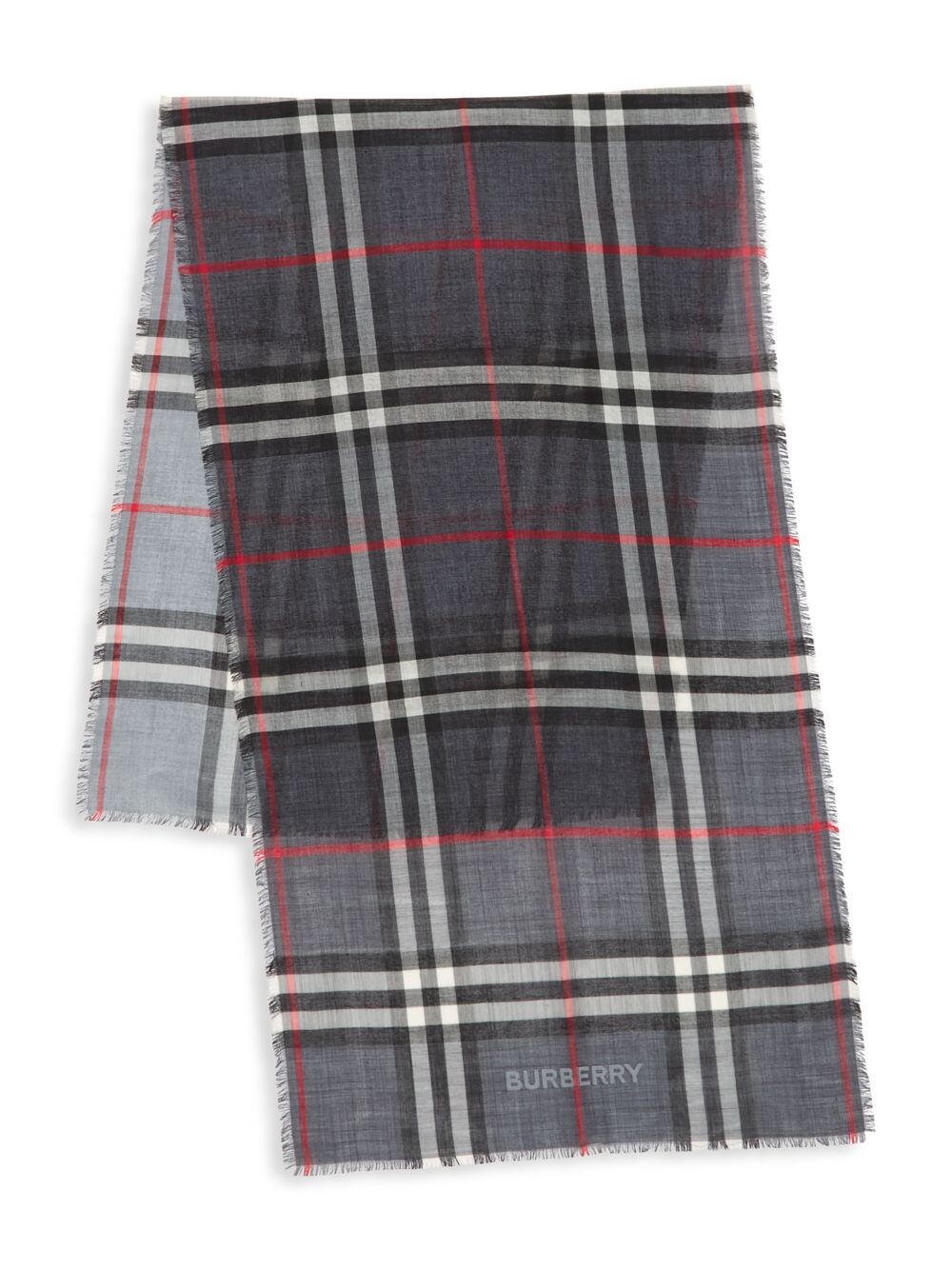 

Клетчатый шарф из марли из шерсти и шелка Burberry, нави