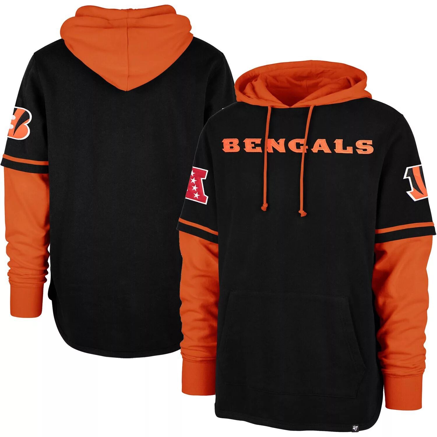 Мужская черная толстовка с капюшоном Cincinnati Bengals Shortstop '47