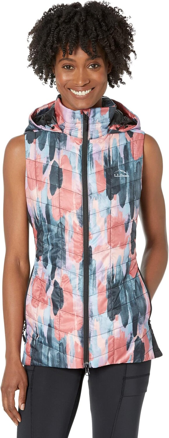 

Утепленный жилет L.L.Bean Petite PrimaLoft Packaway Long Vest Print, цвет Carbon Navy Paintbrush Camo