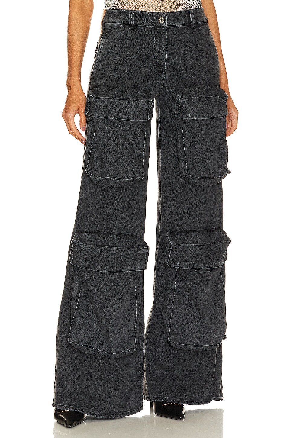 

Брюки GIUSEPPE DI MORABITO Extreme Cargo, цвет Black Wash Denim