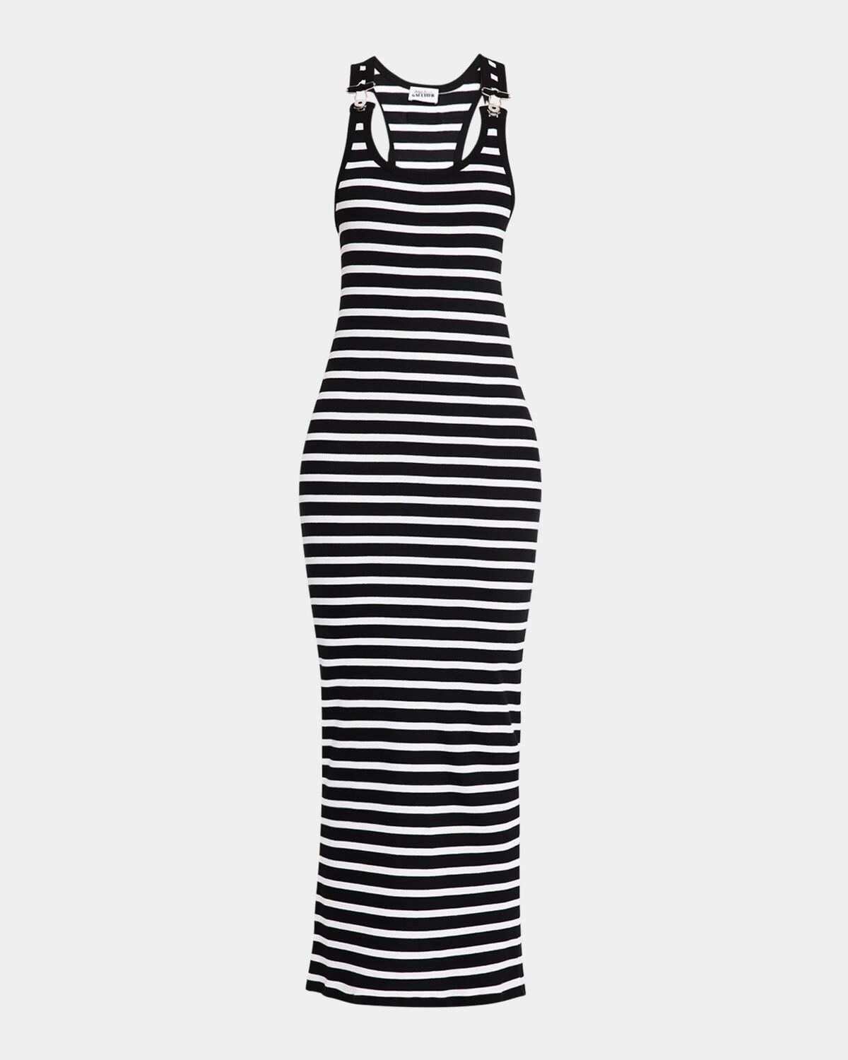 

Платье-майка в рубчик Marinade Jean Paul Gaultier, черно-белый