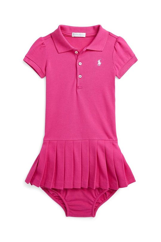 цена Хлопковое детское платье Polo Ralph Lauren, розовый