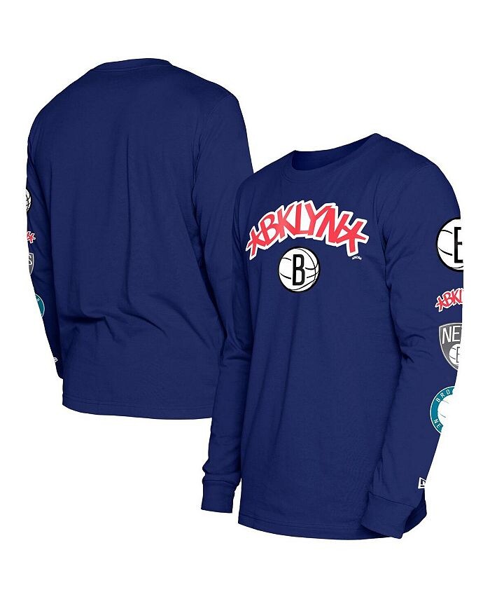 

Мужская синяя футболка с длинным рукавом Brooklyn Nets 2023/24 City Edition New Era, синий