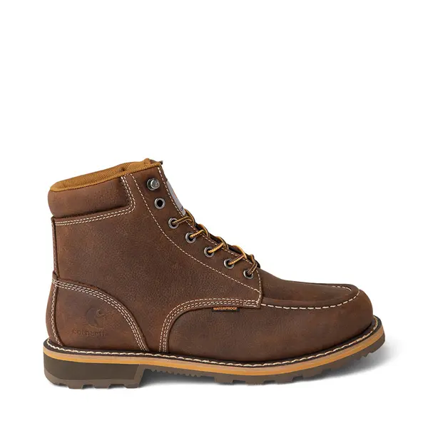 

Мужские рабочие ботинки Carhartt с традиционным рантом, водонепроницаемые, 6 дюймов, с открытым носком, темно коричневый