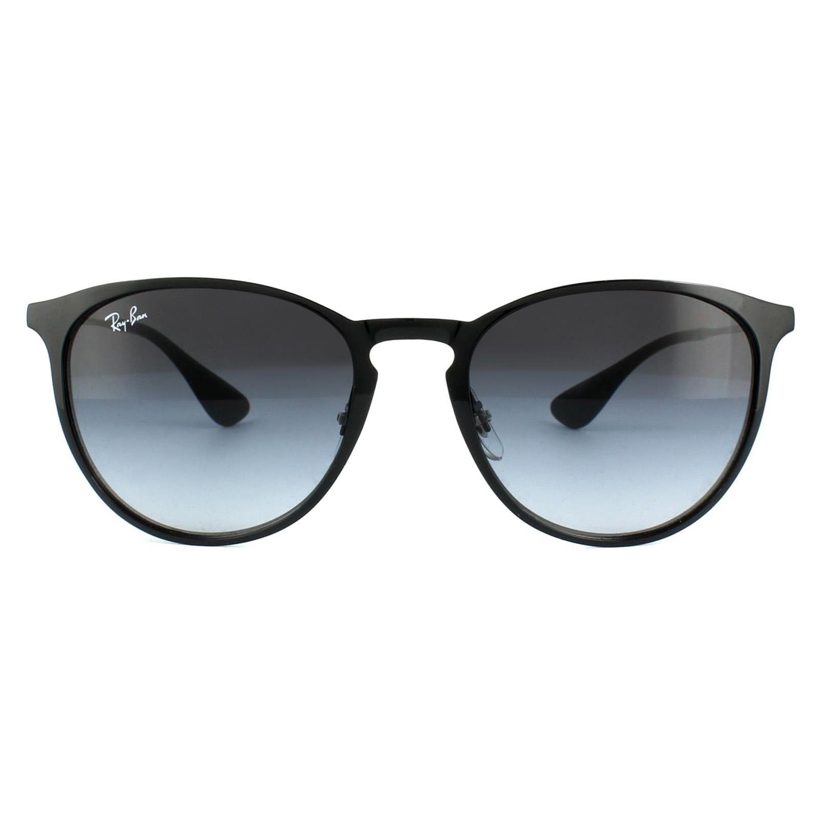 Круглые черно-серые с градиентом Erika Metal 3539 солнцезащитные очки Ray-Ban, черный
