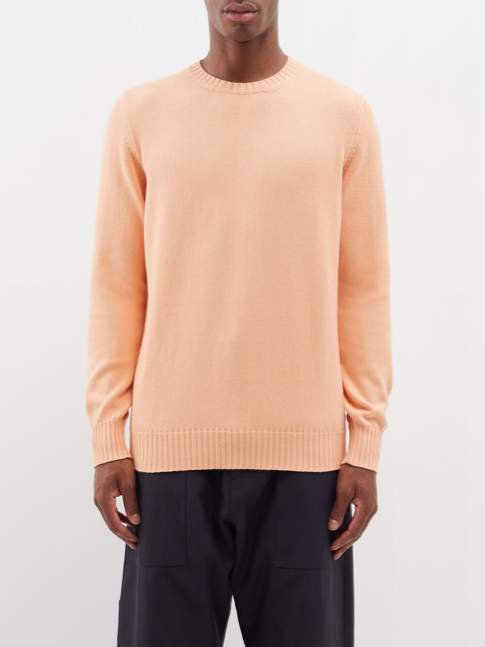 

Хлопковый свитер с круглым вырезом Ghiaia Cashmere, оранжевый