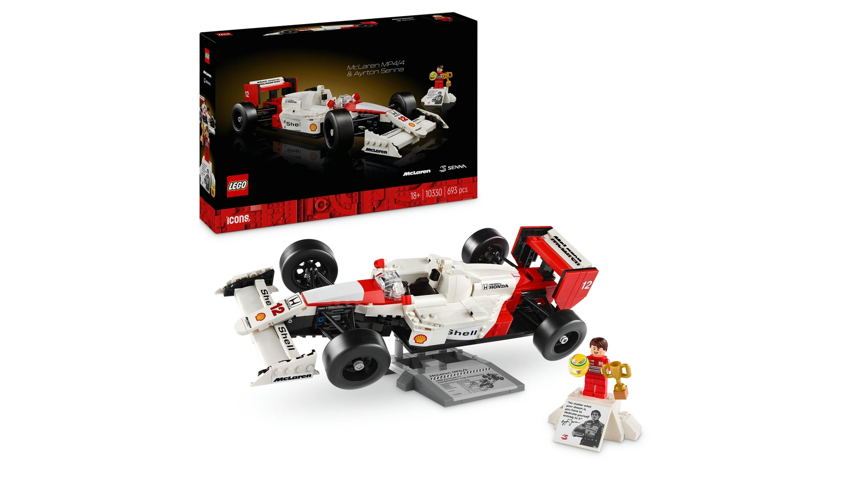 Lego Icons McLaren MP4/4 и Айртон Сенна