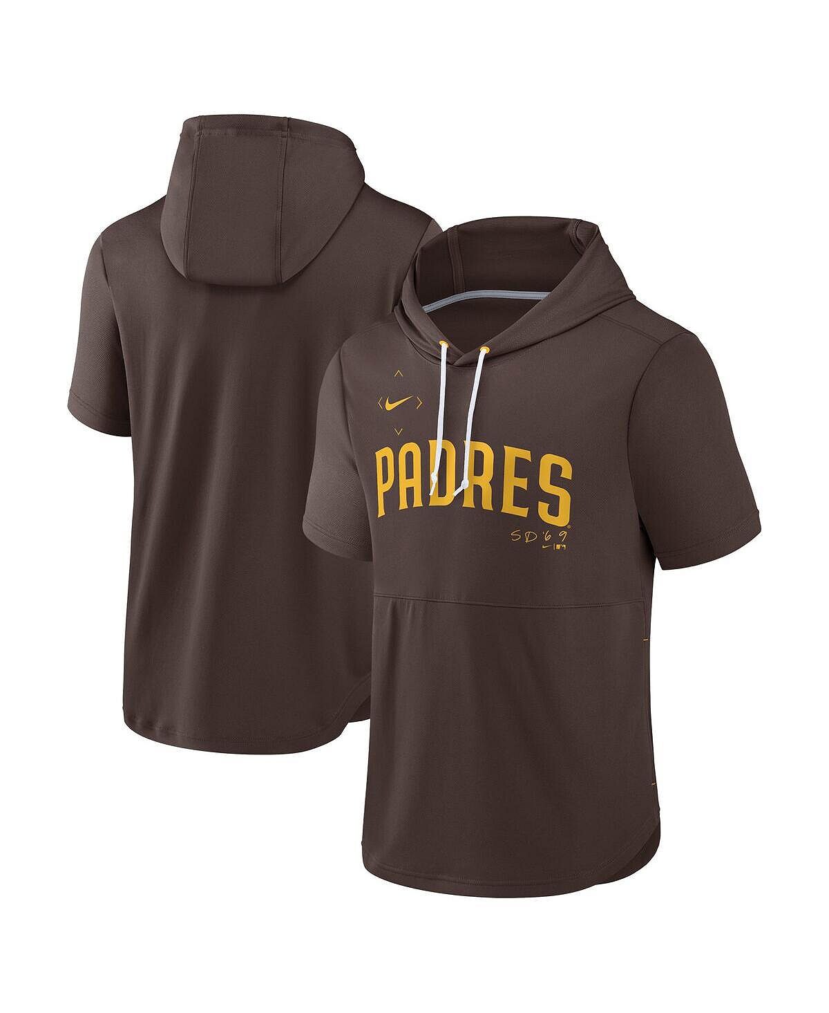 

Мужской коричневый пуловер с капюшоном San Diego Padres Springer Team с короткими рукавами Nike