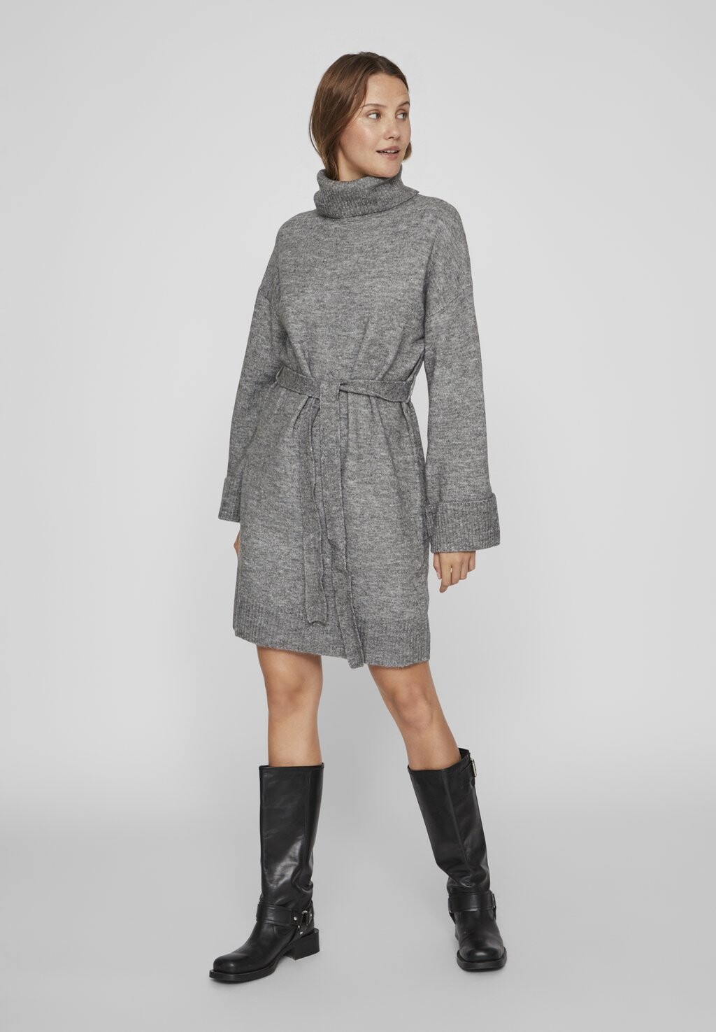 

Платье Point VILA IELLA ROLLNECK BELT, цвет medium grey