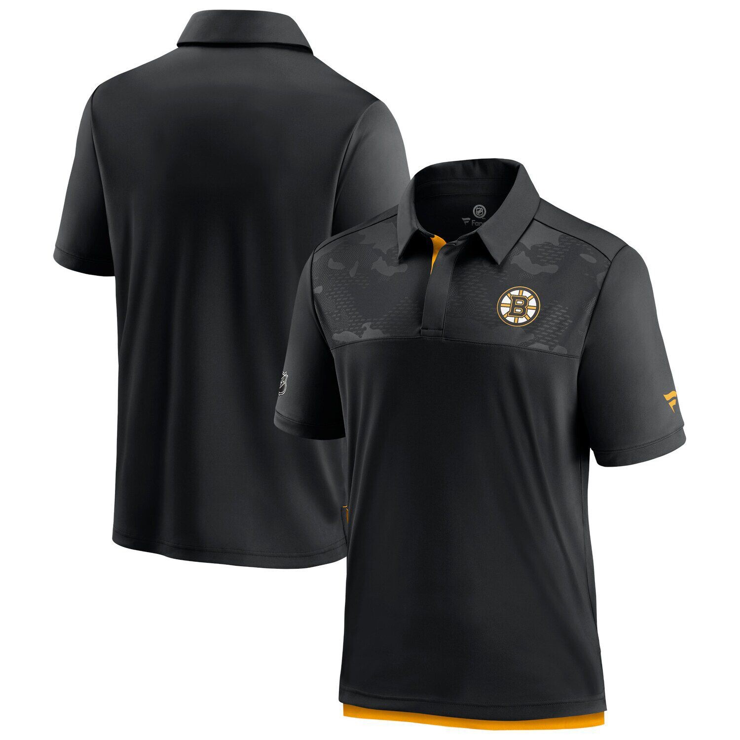 

Мужская футболка Fanatics черного цвета с фирменным логотипом Boston Bruins Authentic Pro Locker Room Team Polo