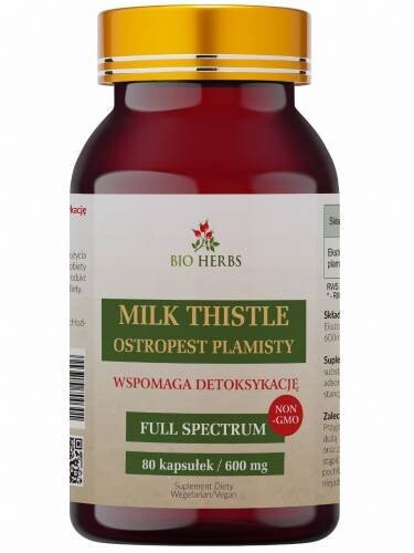 

Bio Herbs, Расторопша расторопша, способствует детоксикации, 80 капсул.