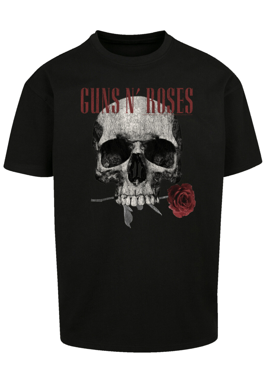 

Футболка F4NT4STIC Guns 'n' Roses Flower Skull Rock Musik Band, черный