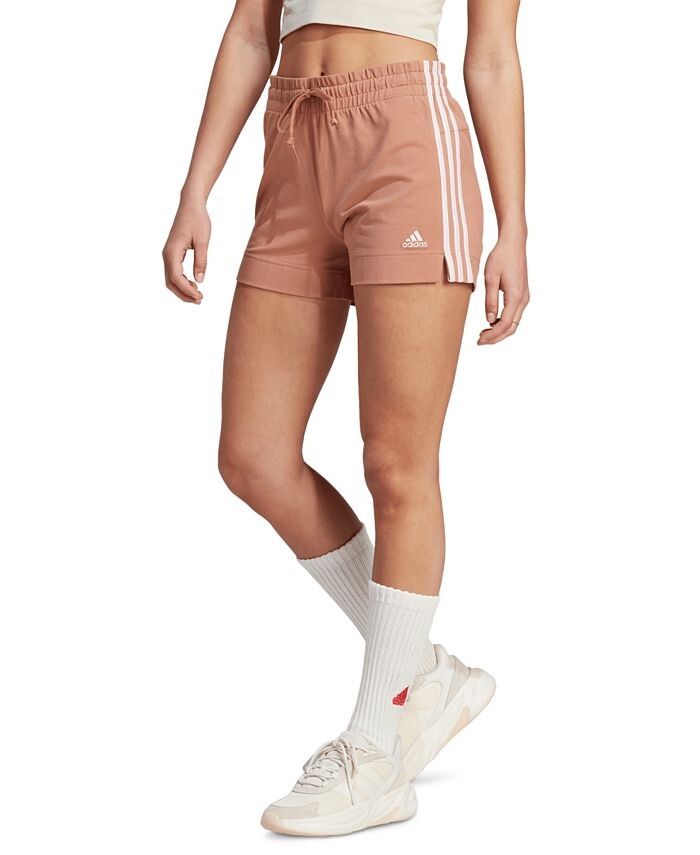 

Женские шорты без застежки с тремя полосками adidas, коричневый
