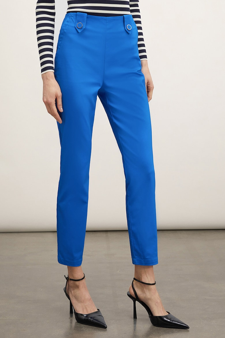 Укороченные брюки с завышенной талией Motivi, синий укороченные брюки с завышенной талией s oliver мультиколор
