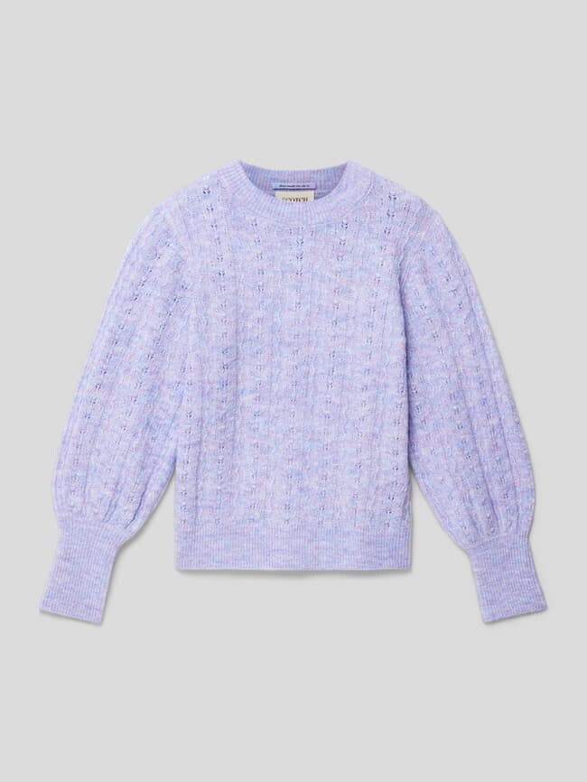 

Вязаный свитер с рукавами-фонариками Scotch & Soda, сирень