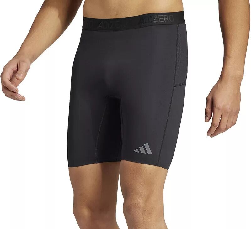 

Мужские короткие тайтсы для бега Adidas Adizero, черный/серый